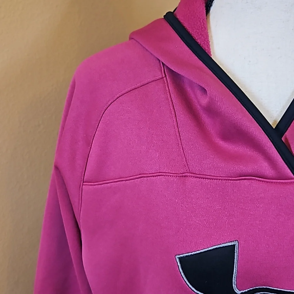 UNDER ARMOUR HOODIE SWEATSHIRT PURPLE BLACK MEDIUM ATHLETIC UA - Picture 4 of 12